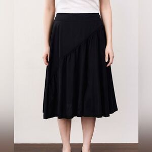 Legatte Jeans Black Asymmetric Detail Flowy Skirt Size 6 Lightweight